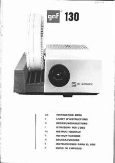 GAF 130 manual. Camera Instructions.